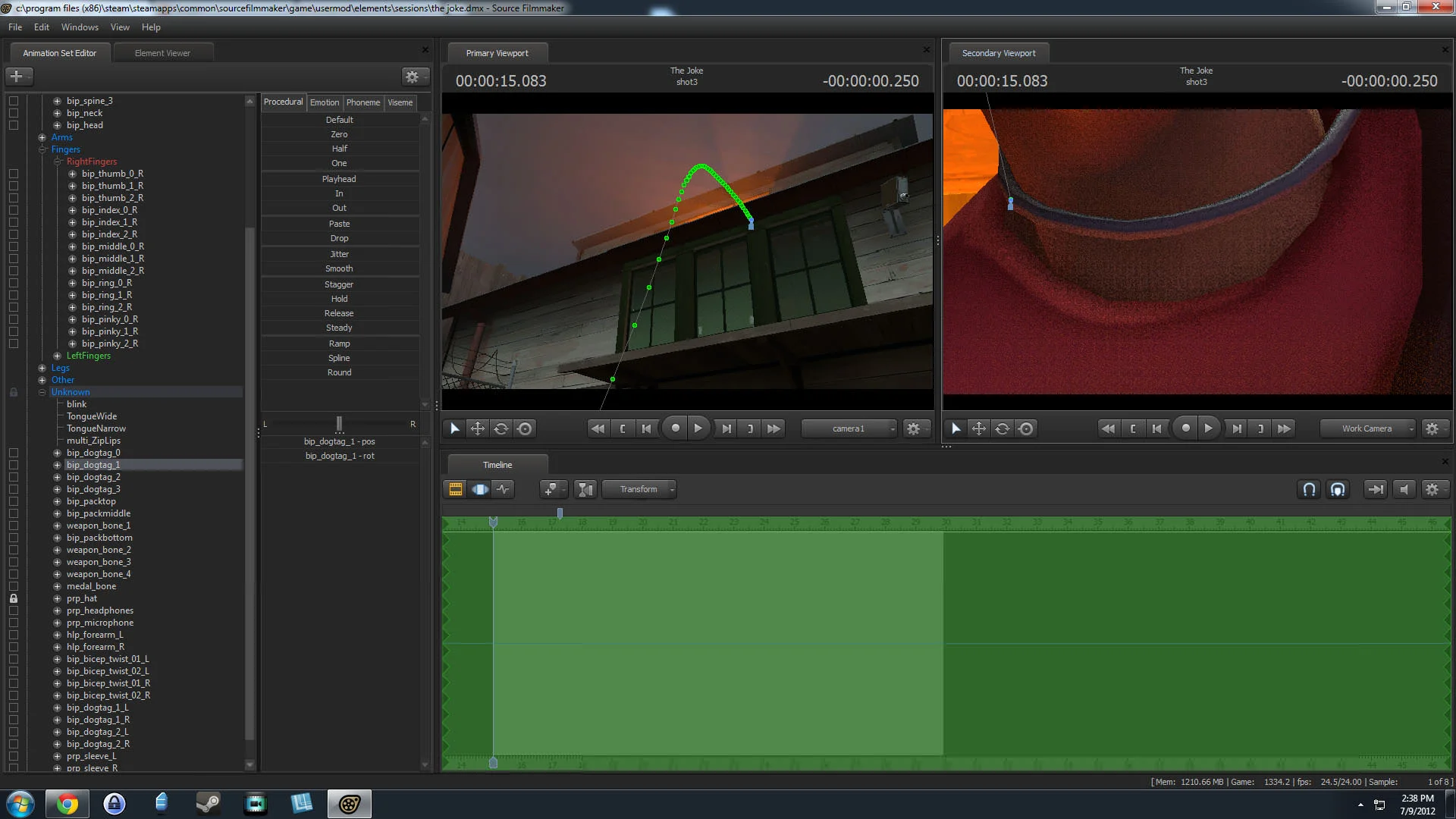 Creating the short.