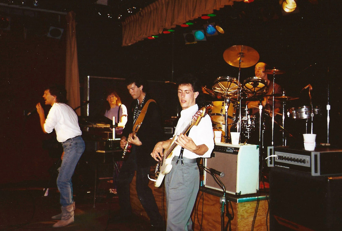 The Distractions was my first and last bar band. (L to R) Tom Thieman, vocals; Cory Verbin, keys; Me, guitars; J Swanson, bass; Jeff Smith, drums.