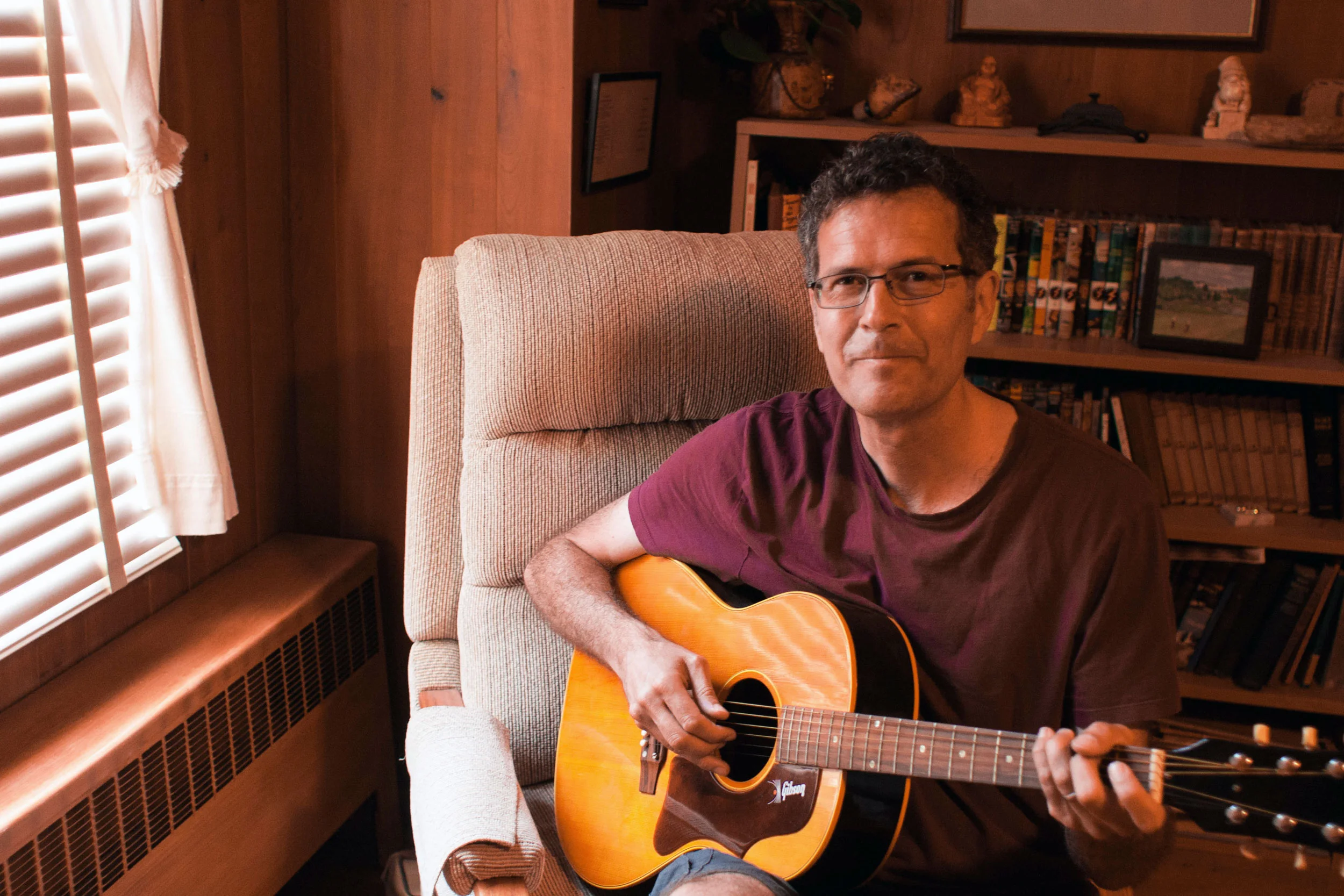 Me in Roanoke Rapids, NC, with Bob's old guitar.