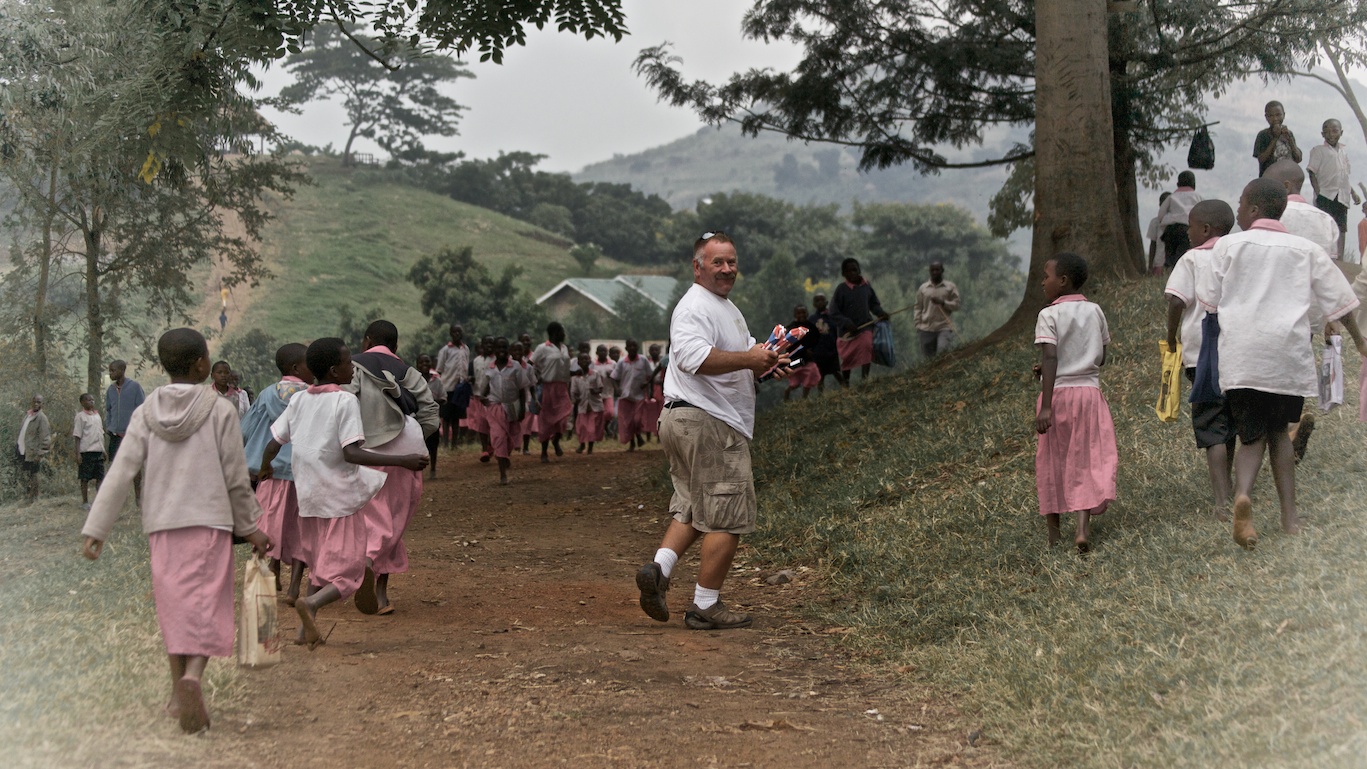 an impromptu stop at a school