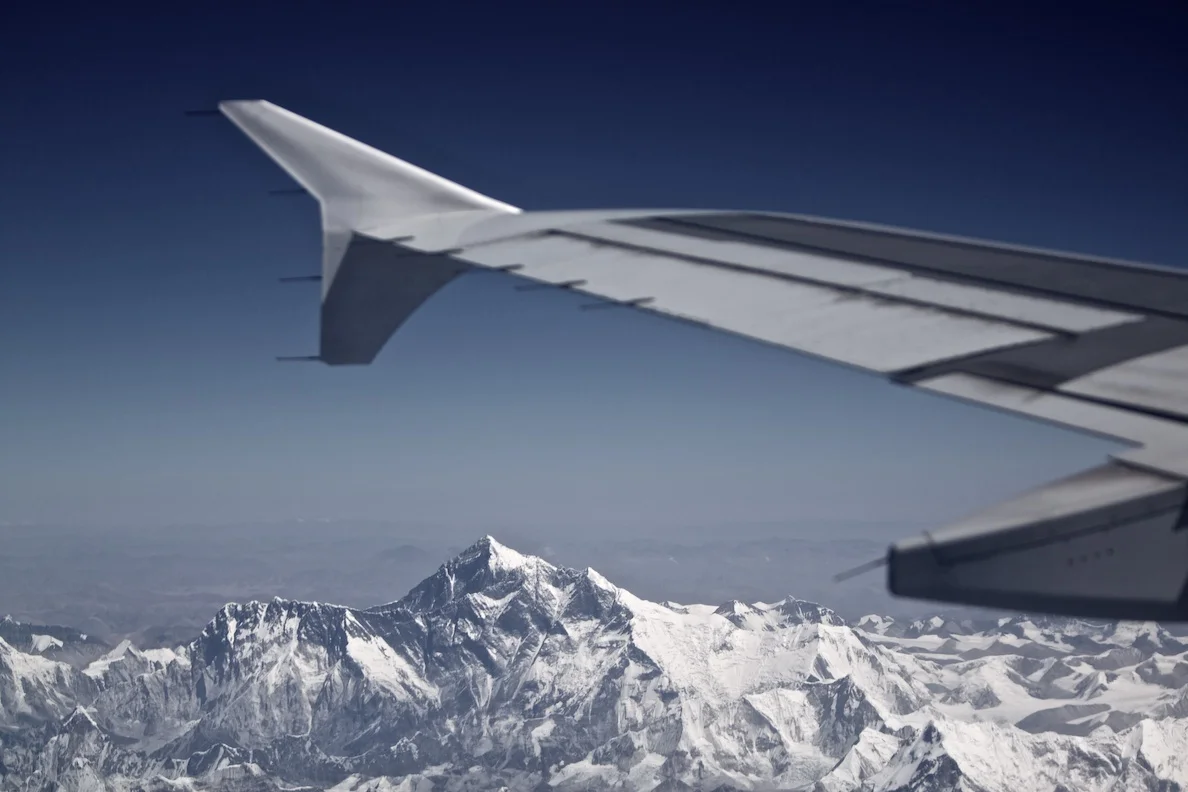 Flying into Bhutan from India