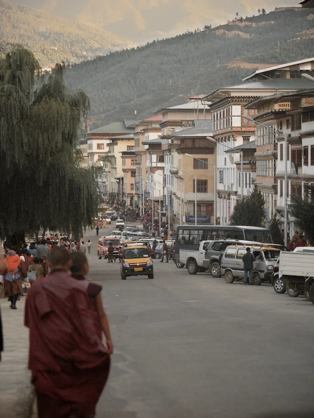 The main drag in Thimphu
