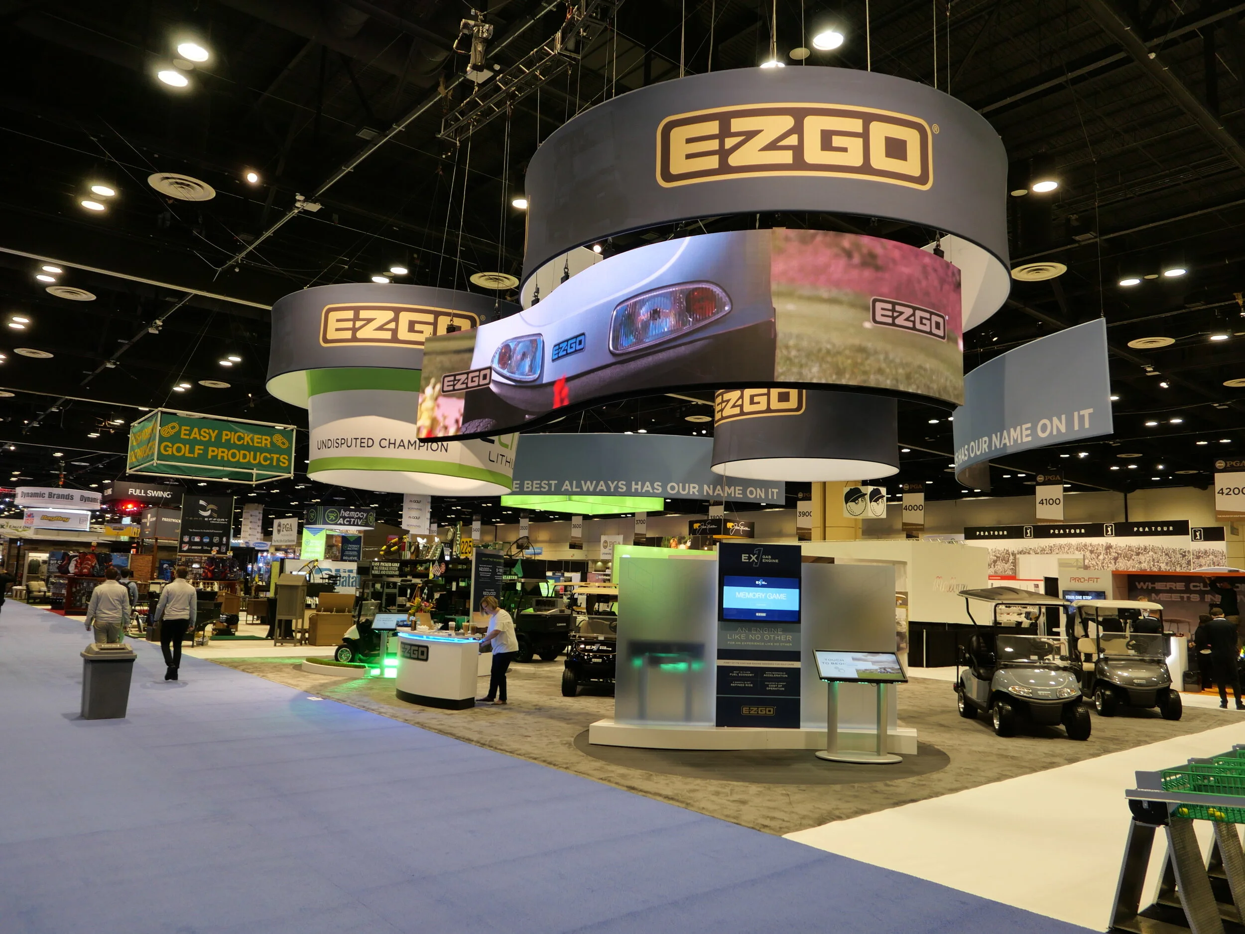  An interesting serpentine LED hanging sign.   More a structural rigging challenge than anything else, though a decent amount of 3D modelling work went into matching the curved LED to the hanging sign above 