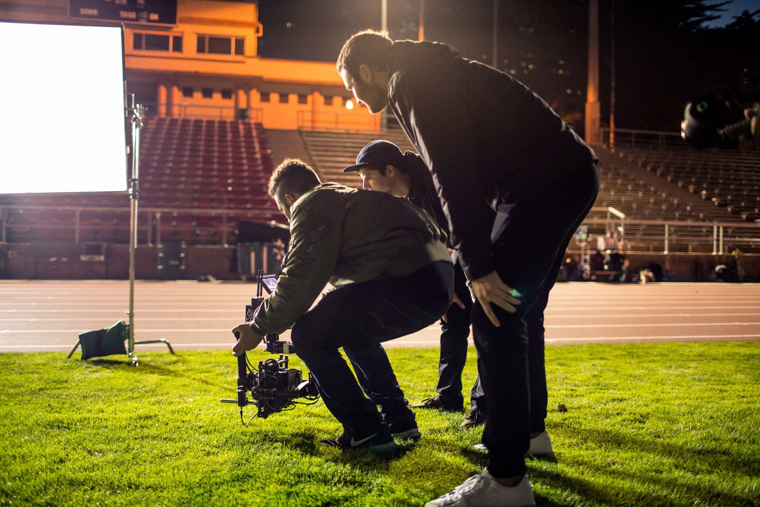 Low angle push in with the movi