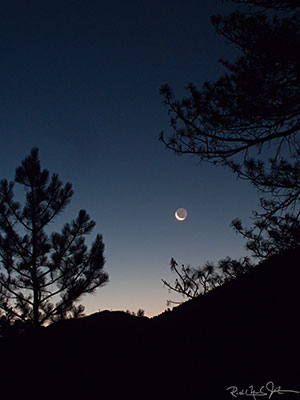 5:30 AM: Crescent moon - just a sliver.