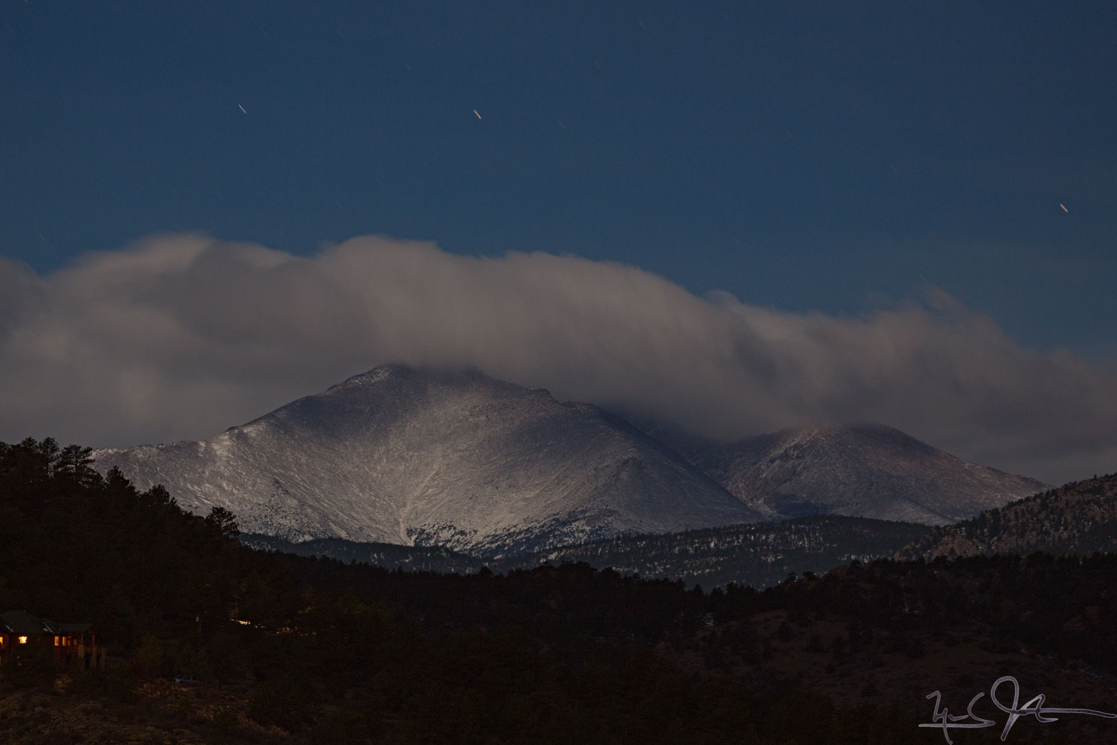 Cloud bank behind Mount Meeker.