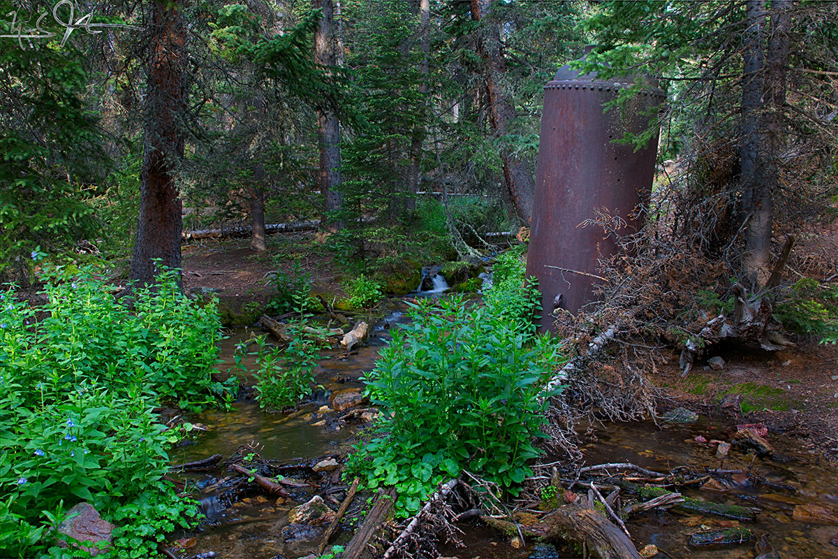 Equipment from the abandoned Eugenia Mine, on the way to Estes Cone.