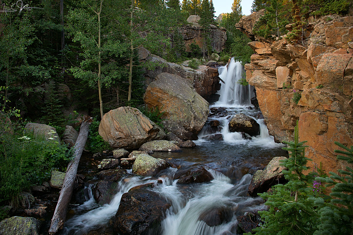 A waterfall in Glacier Gorge, Rocky Mountain National Park.