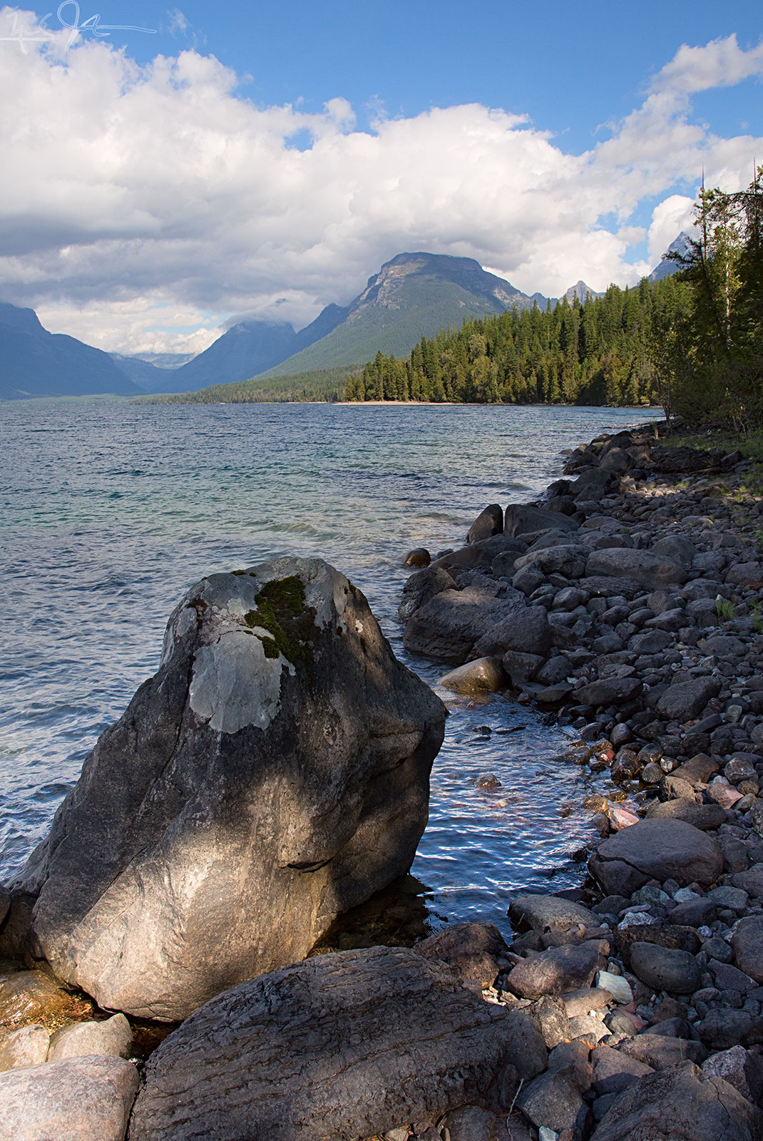 Along the shore of Lake McDonald, Glacier National Park.