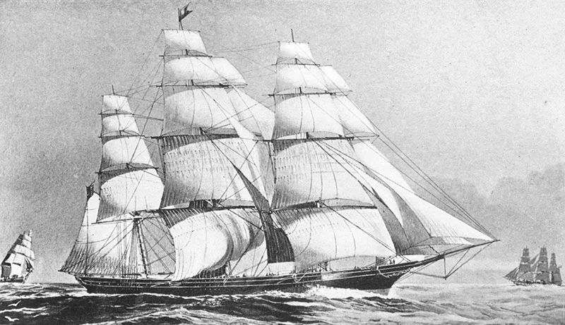 Image Source: Lubbock, Basil. The China Clippers (4th ed.). 1919 Glasgow: James Brown & Son. The image is in the public domain.