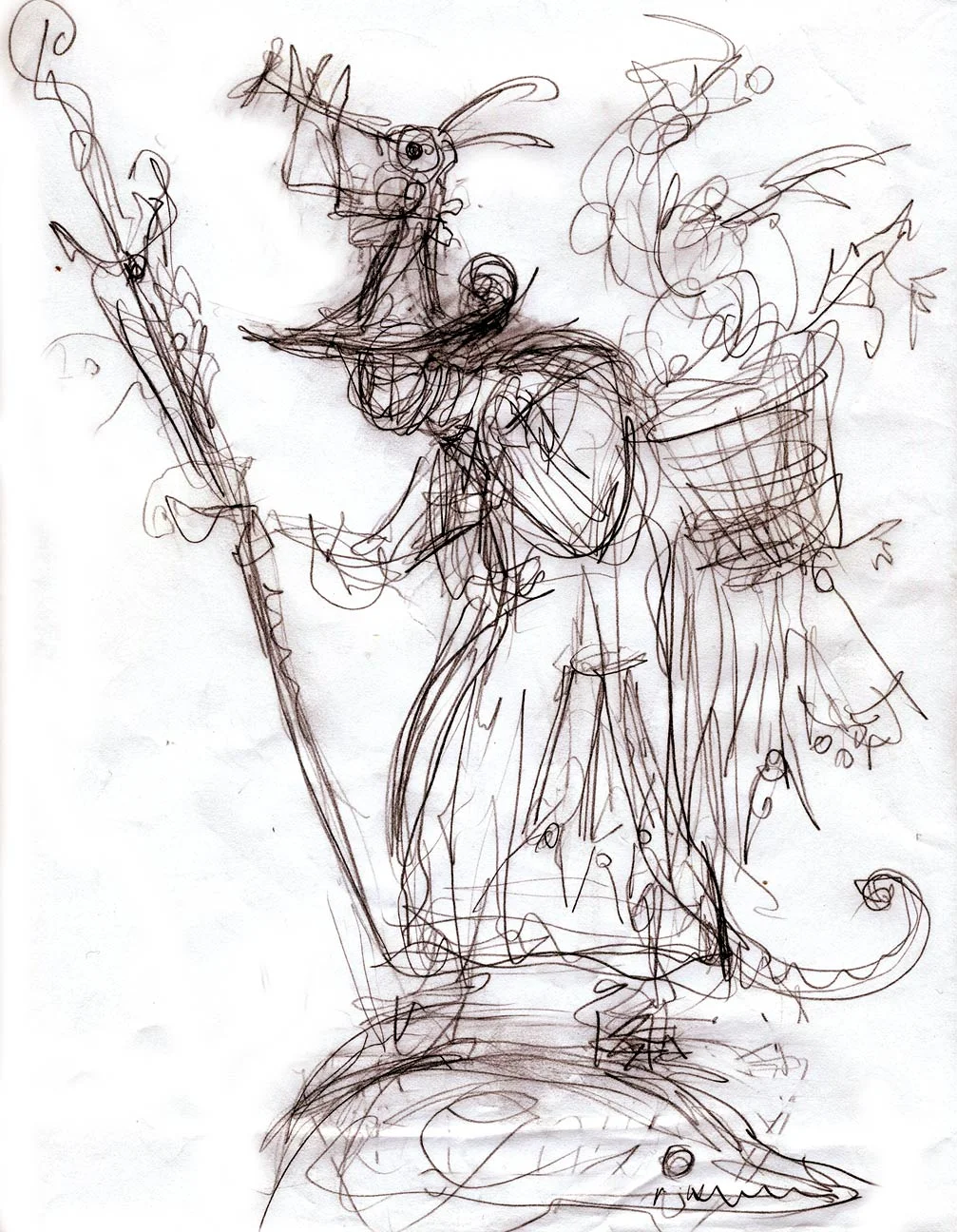 Sketch for Peddler to Bosch & Bruegel. I will be having fun with this one!!