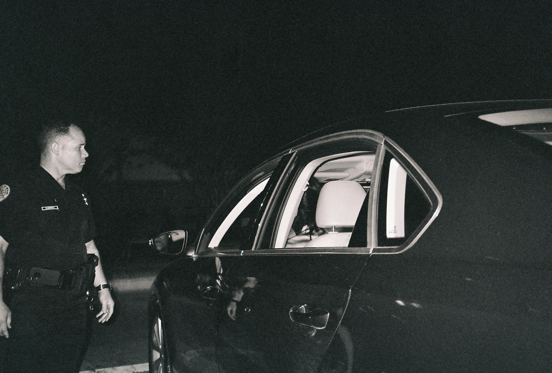 Here is another photo i took during the trip. The officer is walking up to the car because the person just got out of their car to confront the person behind them for honking their car horn.
