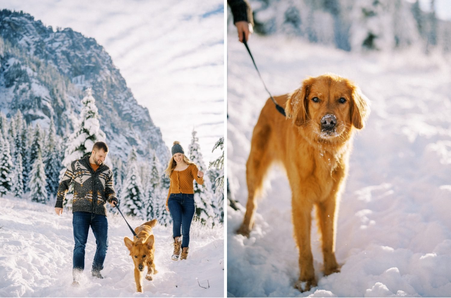 14_Snowy engagement photos at Snoqualmie Pass near Seattle, with a film-like style by Ryan Flynn Photography.jpg