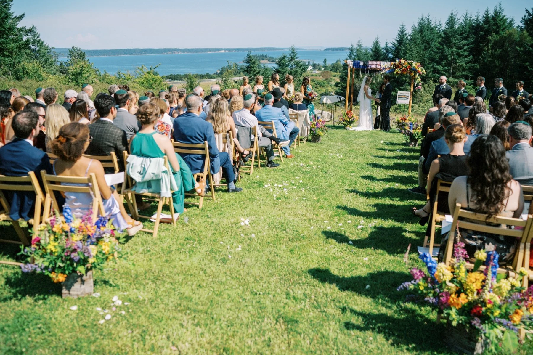 24_A colorful outdoor wedding at Saltwater Farm on San Juan Island, Washington, by Seattle film wedding photographer Ryan Flynn.jpg