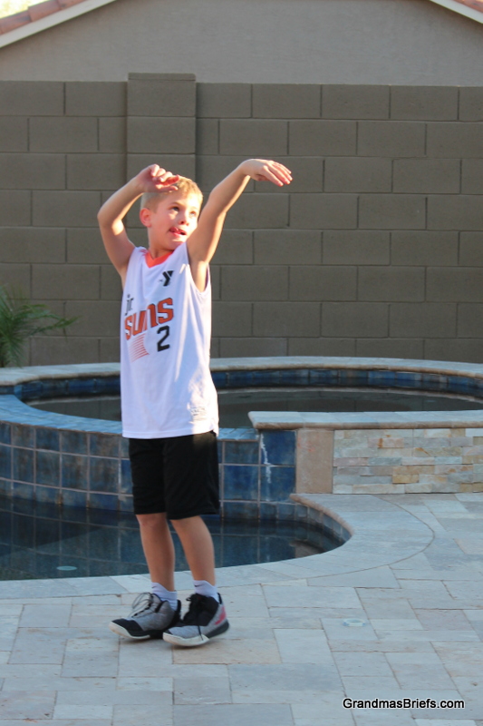  Brayden practicing before his first YMCA basketball game 