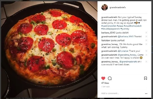 Social media success: Cast iron skillet pizza