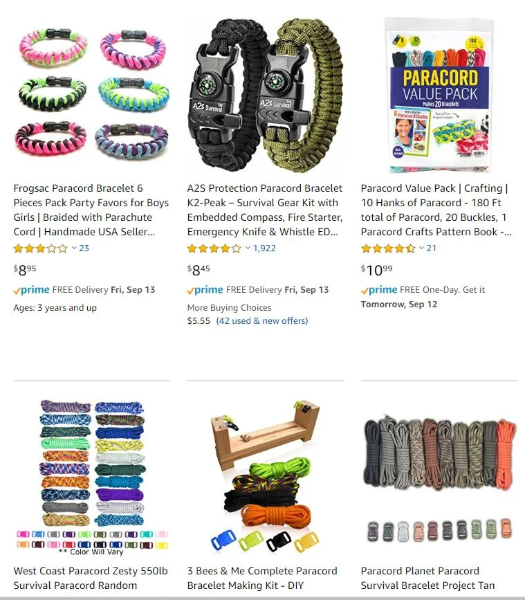 screenshot of my amazon search