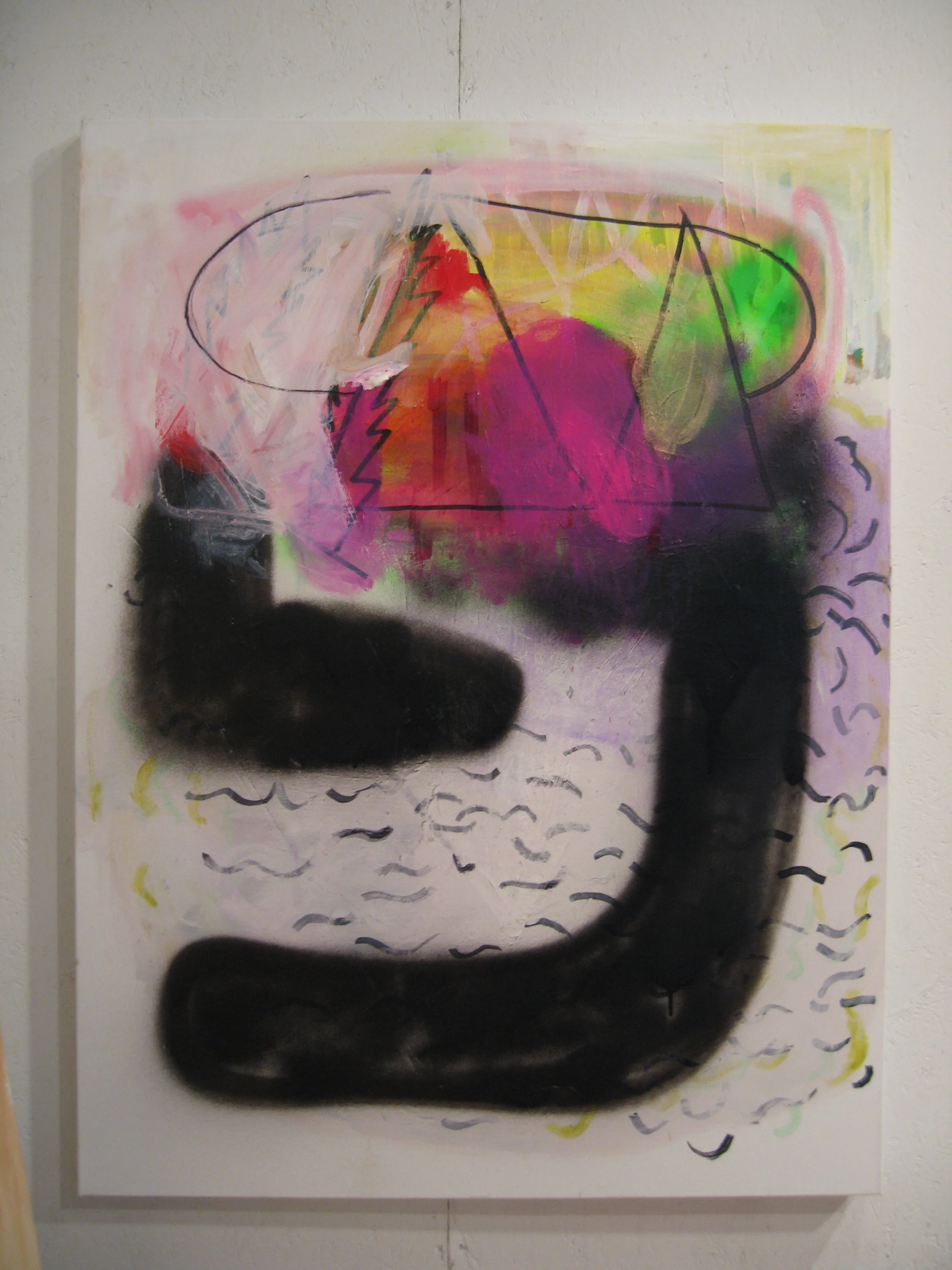 caldron acrylic and spray paint on canvas 24"x32"