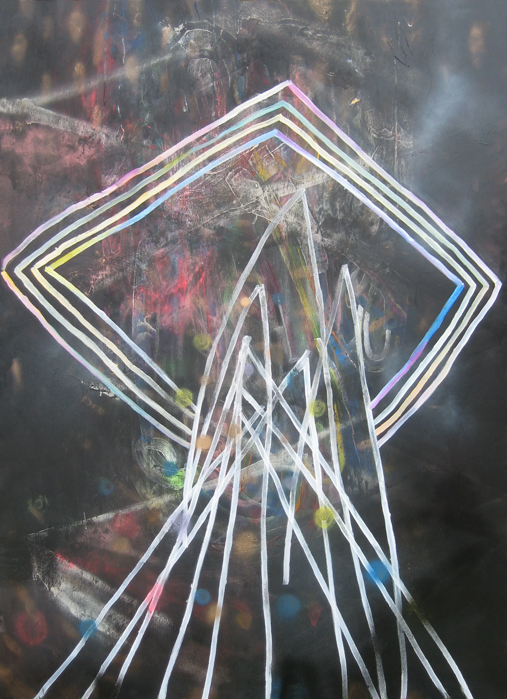 diamond shaped portal acrylic on panel 64"x48"