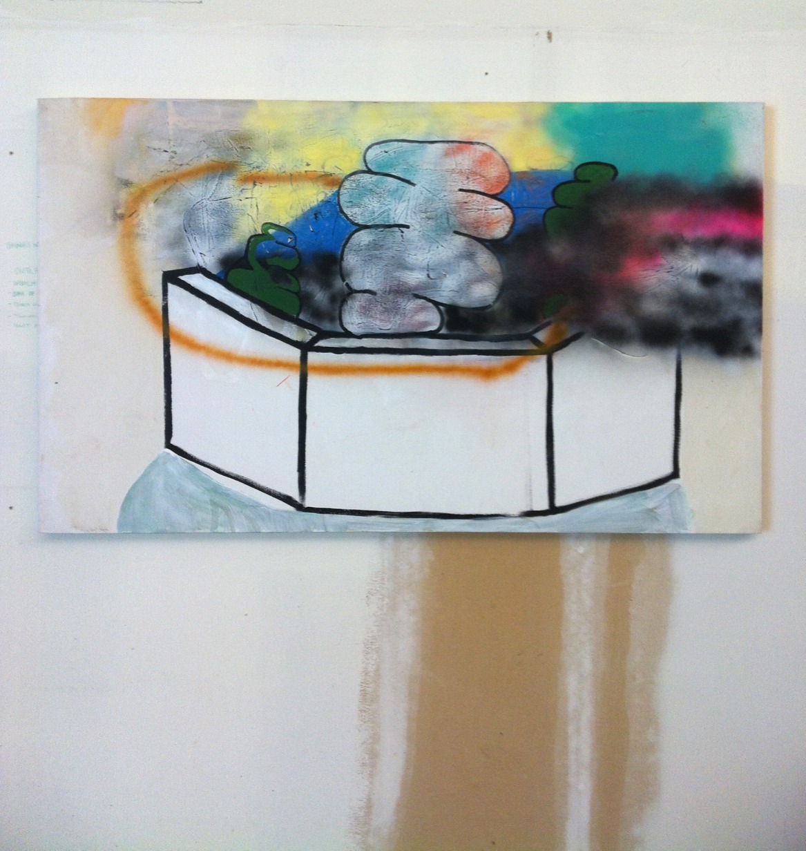 build a wall acrylic and spray paint 48"x30"