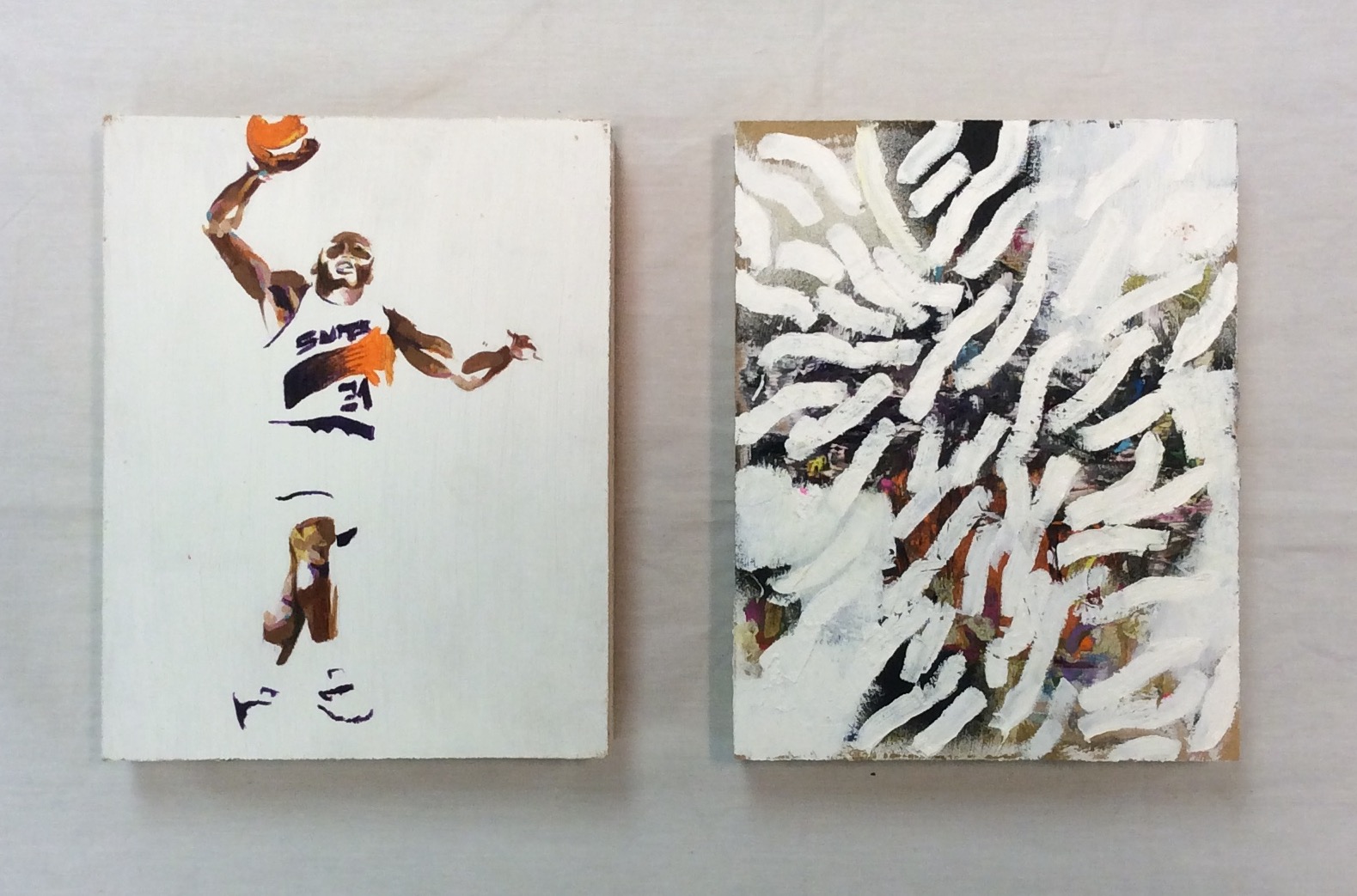 34 diptych - acrylic on panel 20"x14"