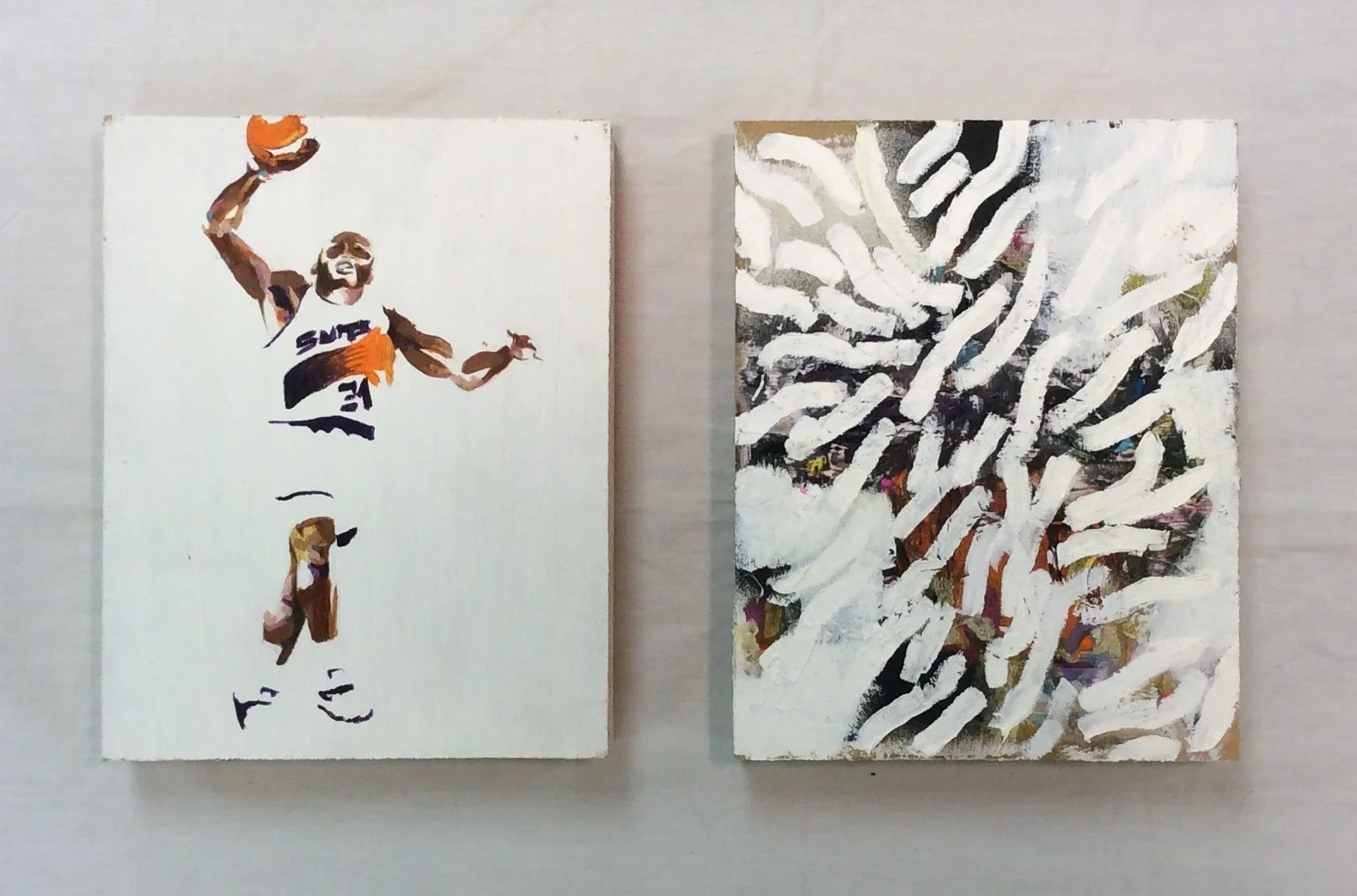 34 diptych - acrylic on panel 20"x14"
