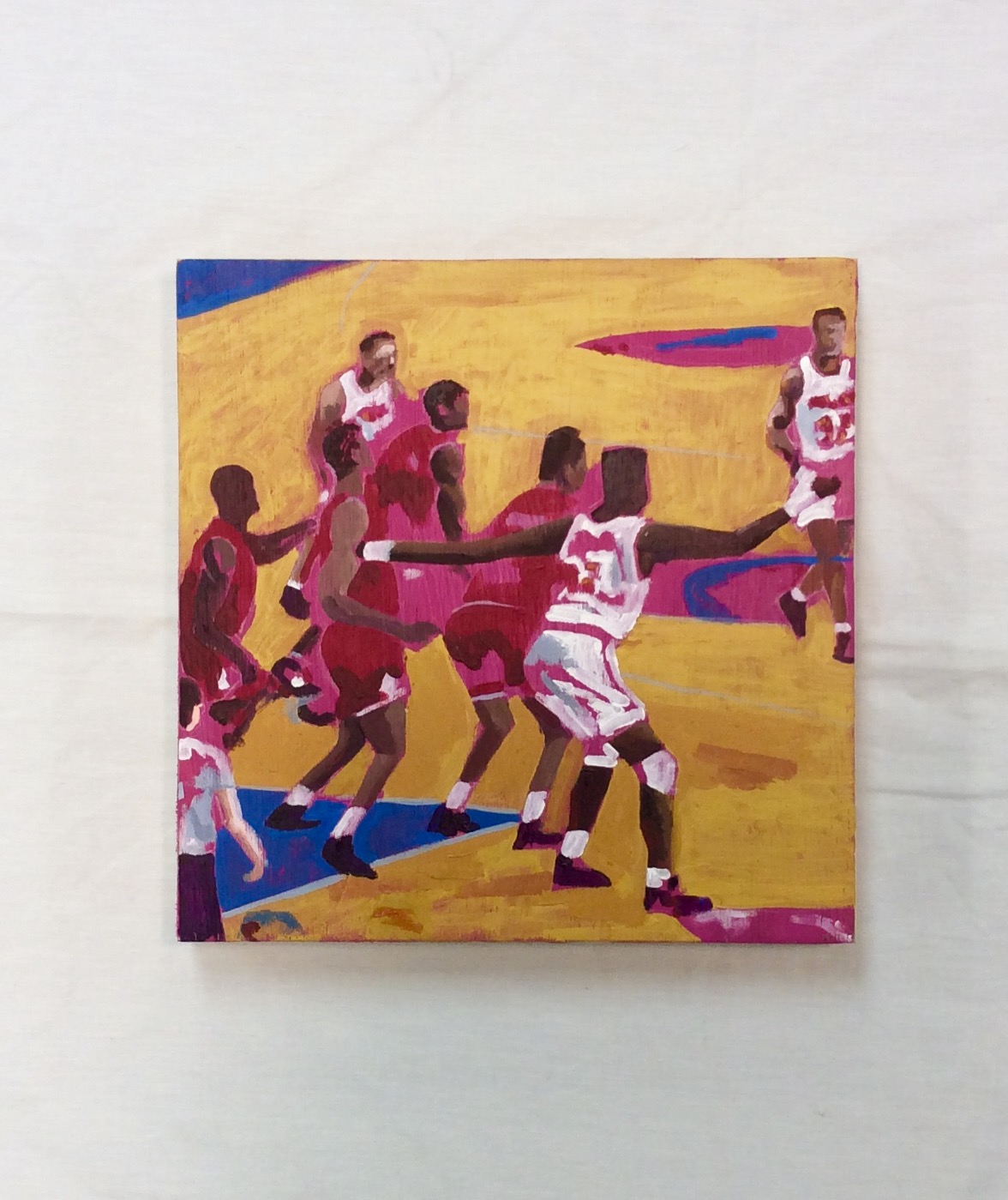 Bulls vs Knicks acrylic on panel 12"x12"
