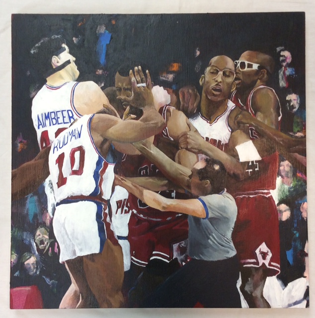 Contrivance & Scuffle acrylic on panel 30"x30"