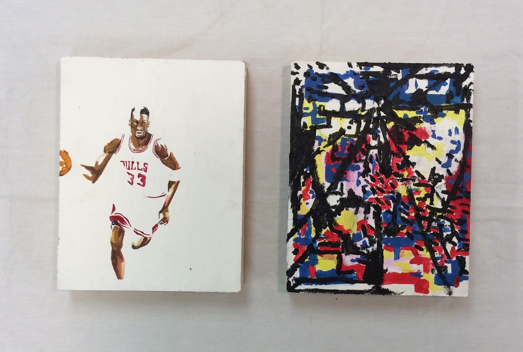 33 diptych - acrylic on panel 20"x14"