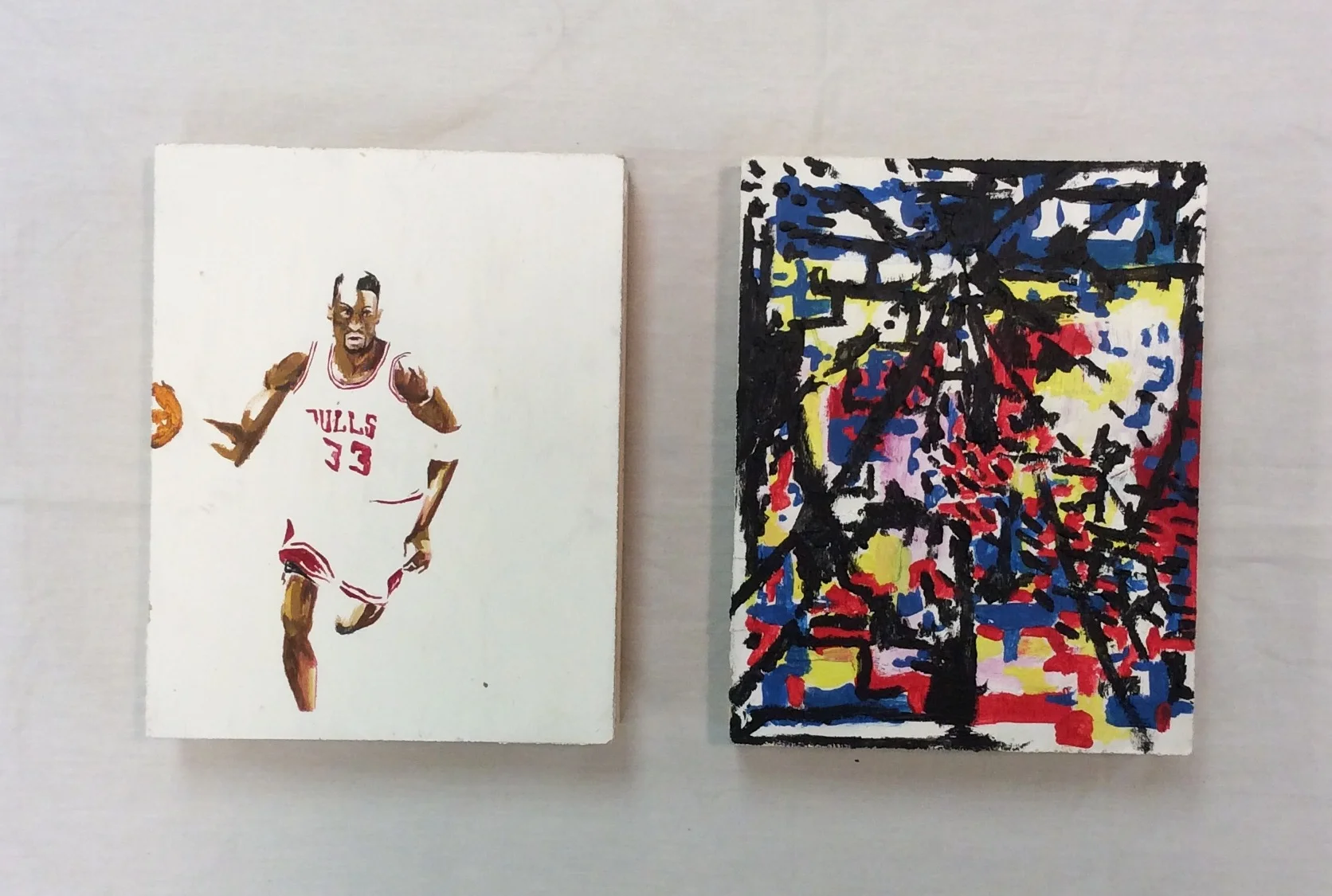 33 diptych - acrylic on panel 20"x14"