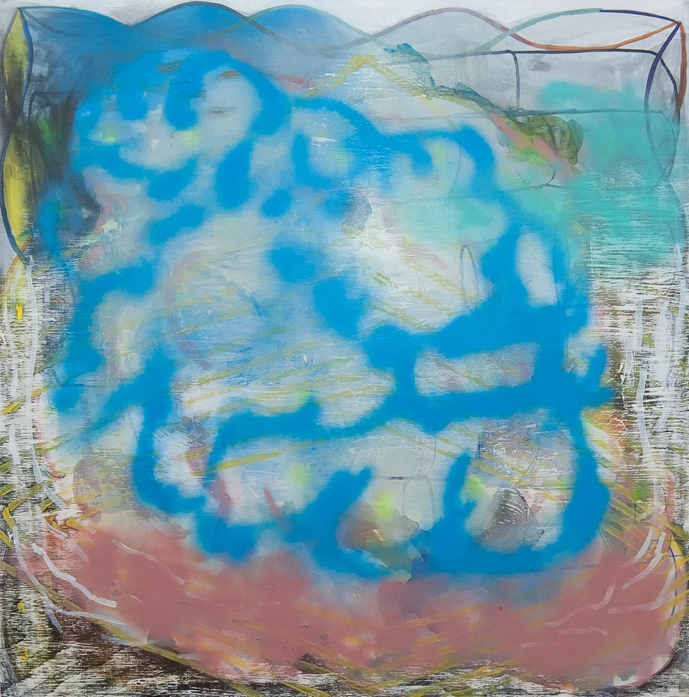 Appearance Descends (Tueser #2) acrylic and spray paint on panel 48"x48"