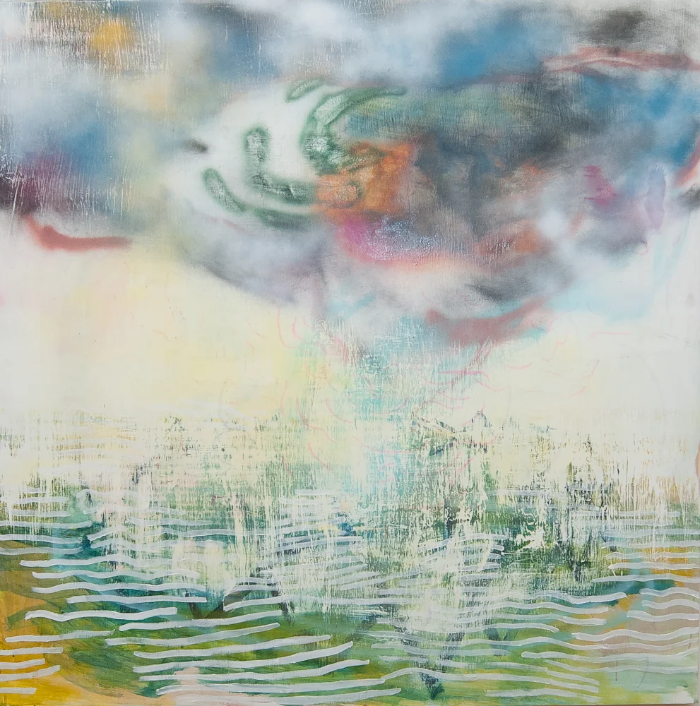 Theophany (Tueser #1) acrylic and spray paint on panel 48"x48"