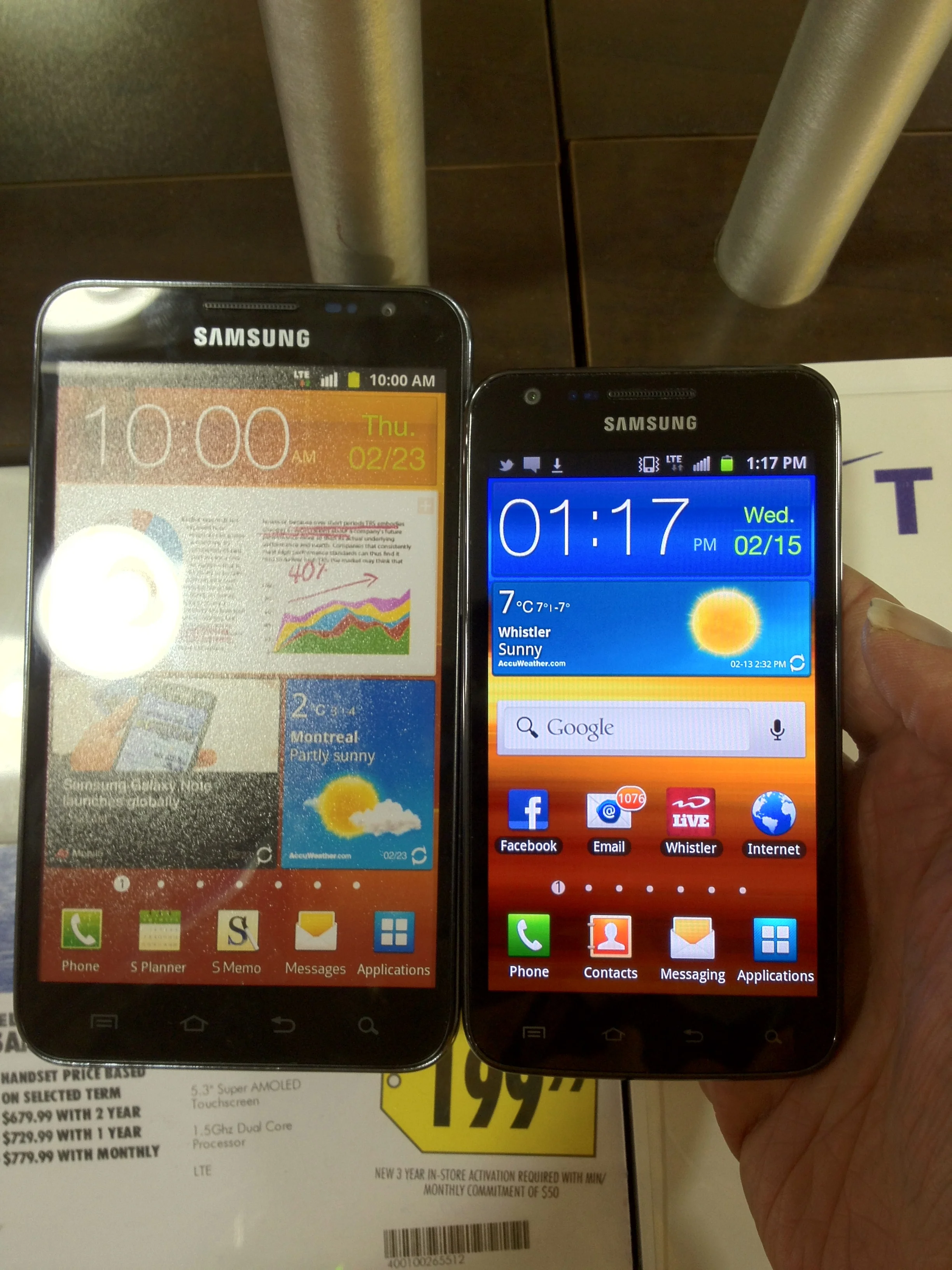 Samsung SII vs Note