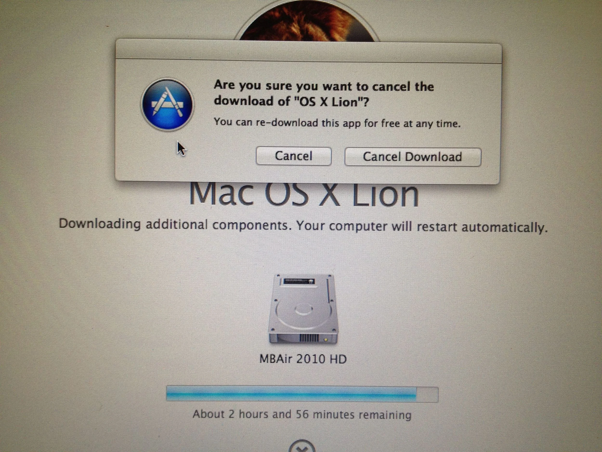 Cancel Lion download