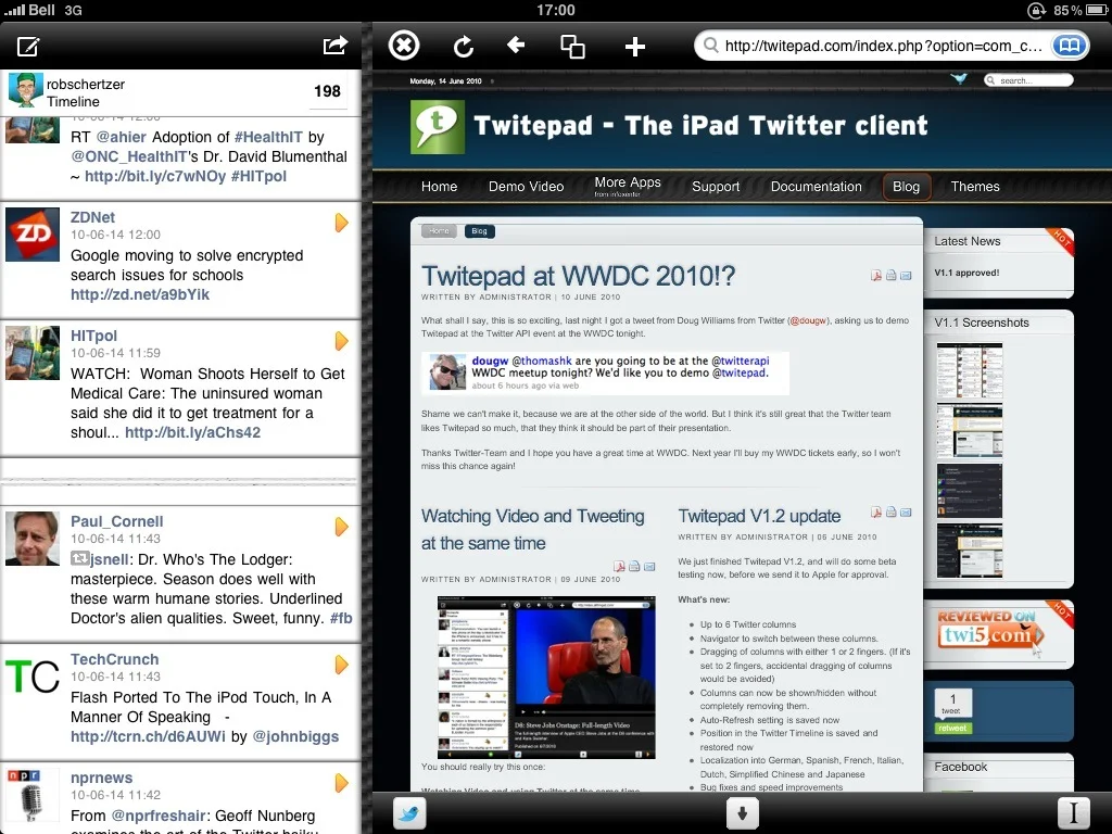 Twitepad double line break