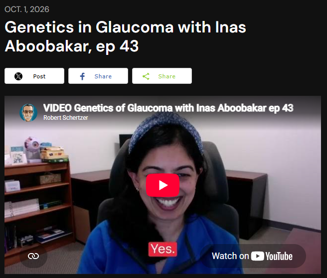 Image of the page for Talking About Glaucoma ep 43 showing Dr Aboobakar sitting in her office