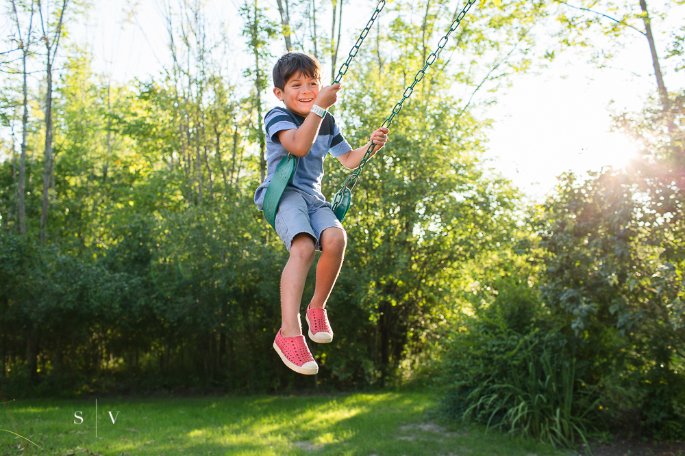  A boy and his swing. 