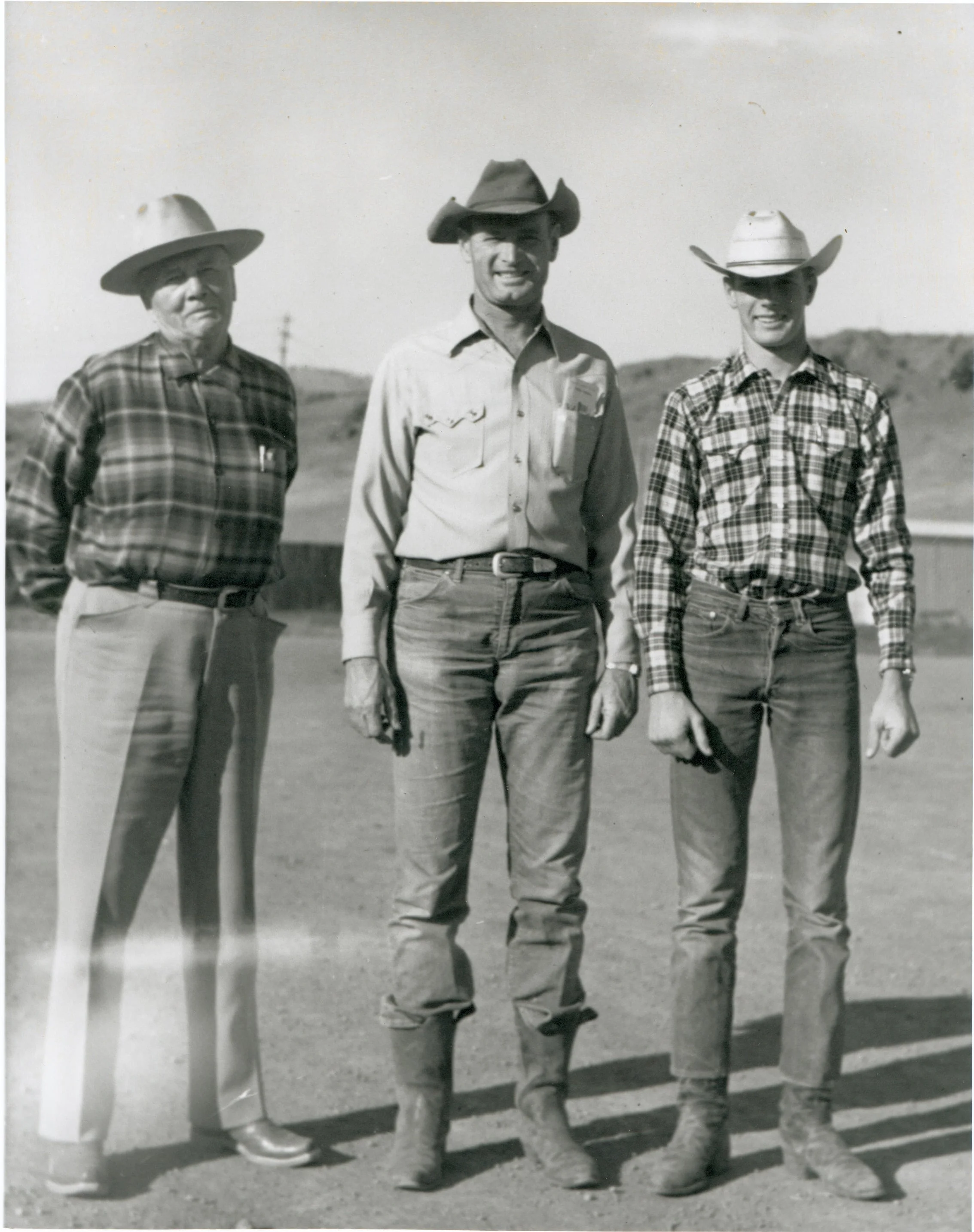 A.T. Hibbard, son Hank Hibbard, and grandson Chase Hibbard circa 1960