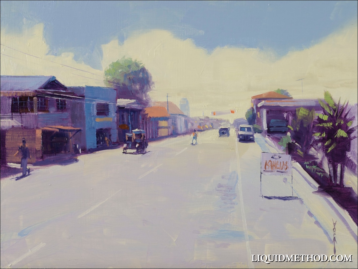 "Cavite Sunday Morning" 9x12 Oil on Board - Available