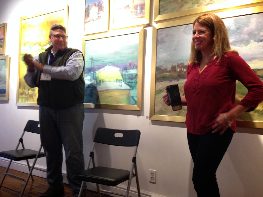 David Csont and Erin Hart running the show at Mount Lebanon Plein Air 2014!