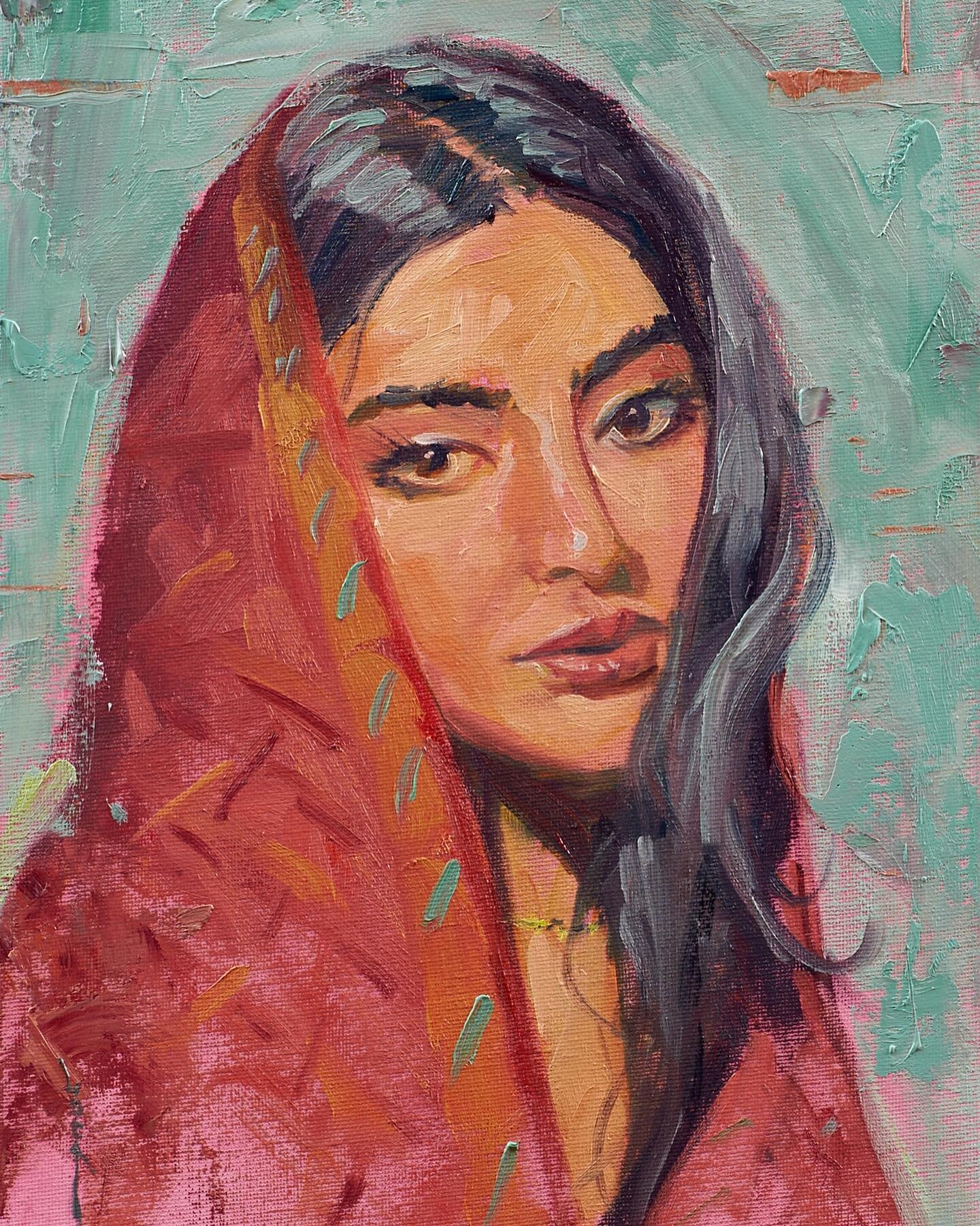 Last night&rsquo;s warm up painting, the wonderful @iffat.marash using a red undertone to paint with to get ready for Thursday&rsquo;s LIVE PAINTING demo Art WAR on @mastrius.official . https://www.mastrius.com/product/master-art-battle-doug-clarke-v