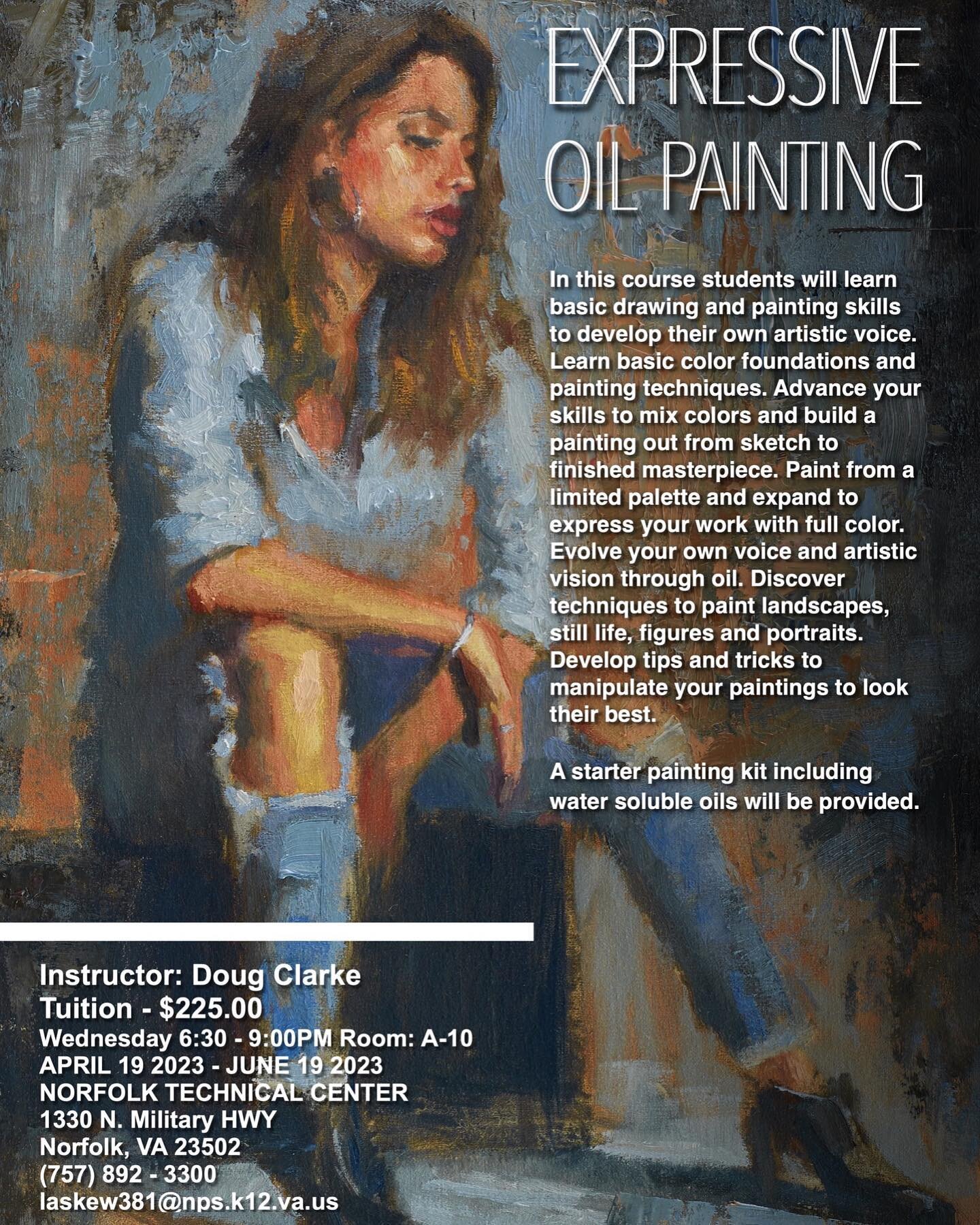 Still time left to sign up for my Expressive Painting Oil class in Norfolk VA! #oilpaintingclass #intstructionalpainting #paintinglesson