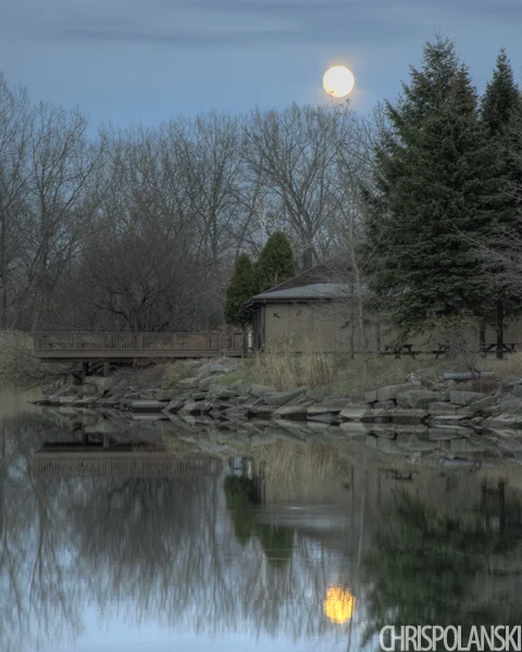 Moonrise Over Tifft Nature Preserve; Buffalo, NY