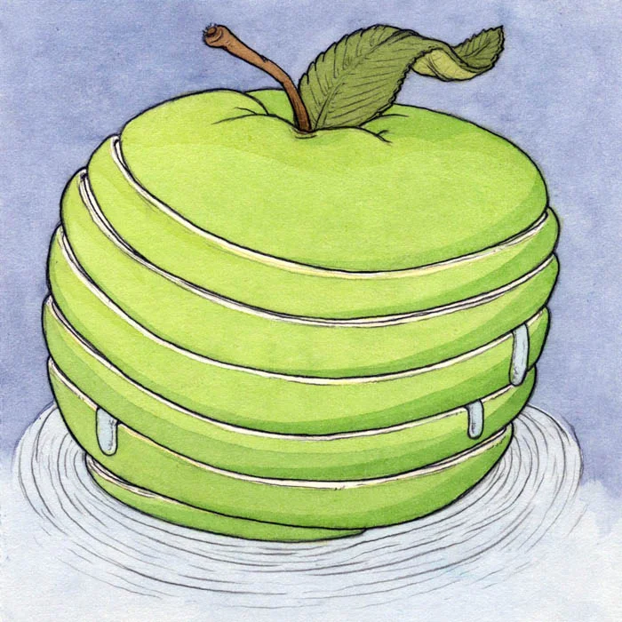 liquid, "Apple," greenish