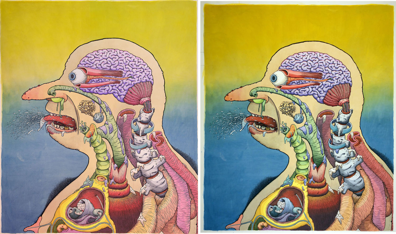 9 year old digital camera on the left, new camera on the right. The drawing is 52" x 62".