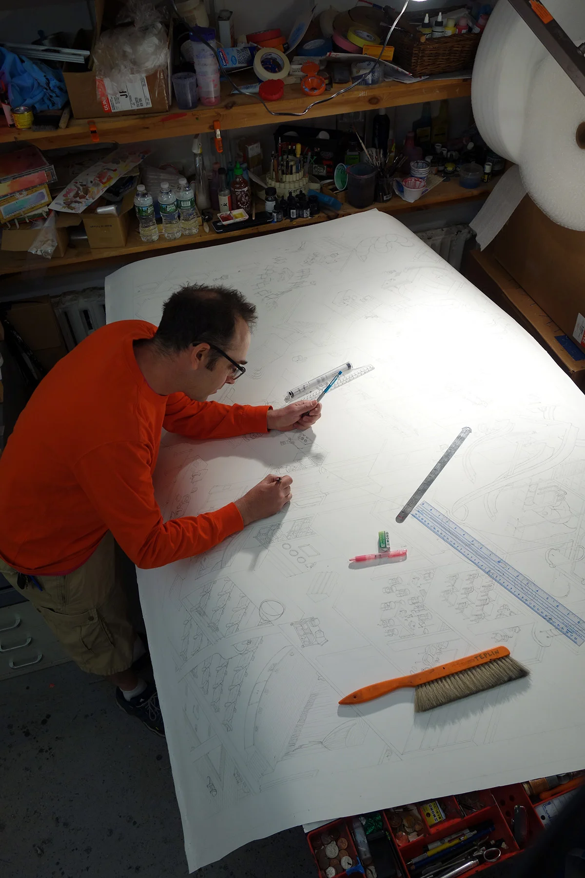 Working in his EFA studio , 2016