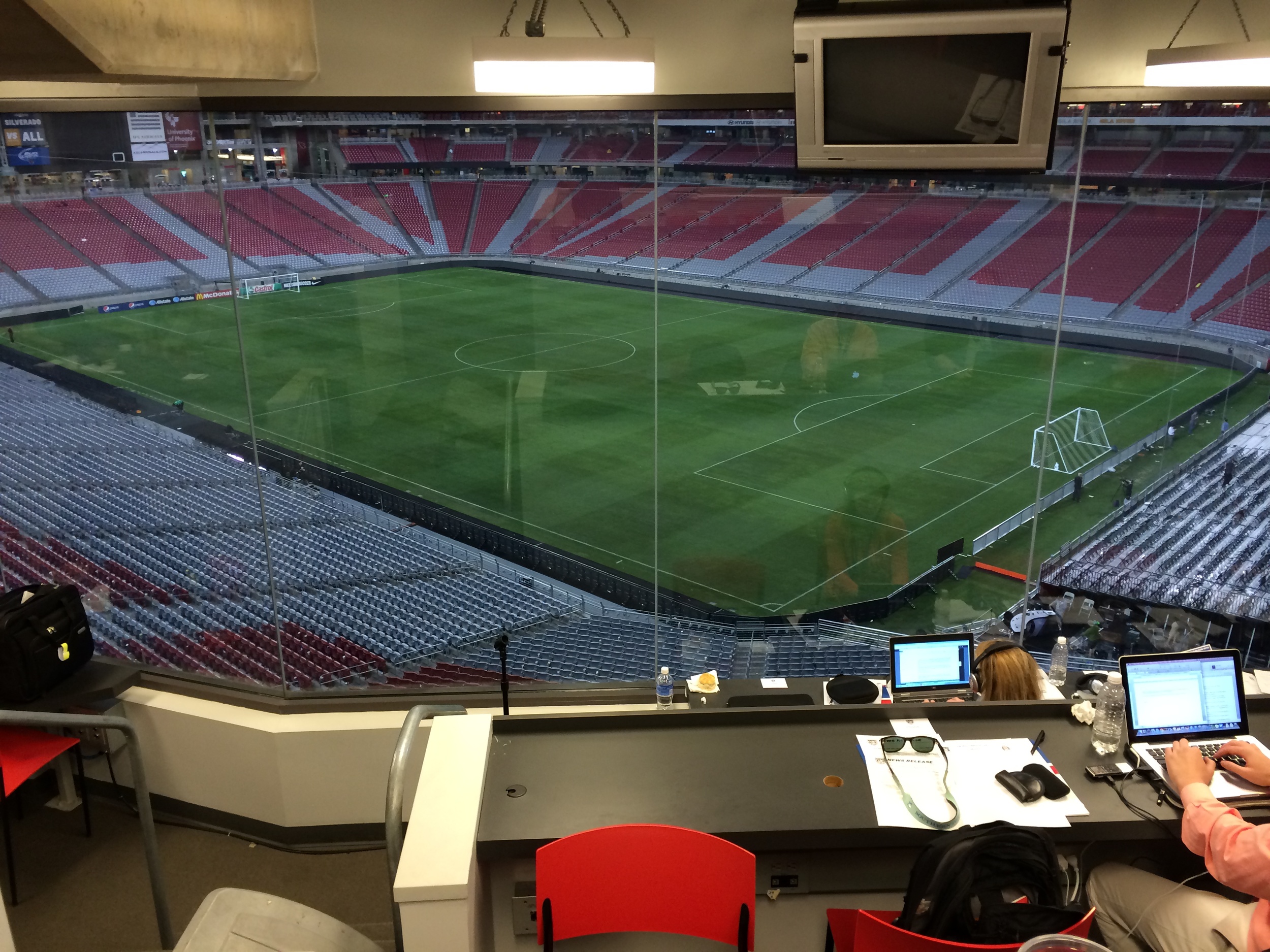 After the frenzy. View from the press box. 