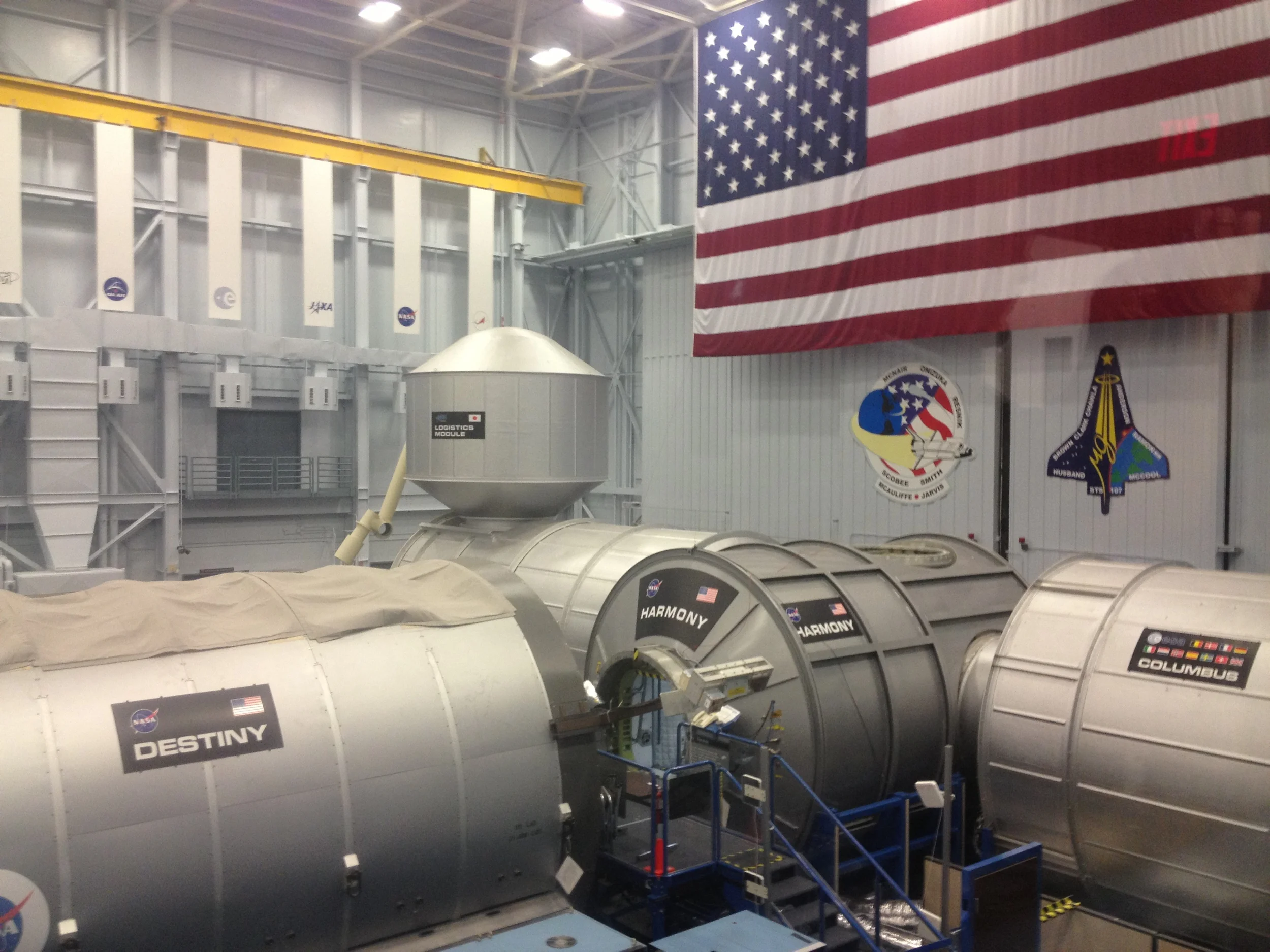 The catwalks above the ISS mockup allowed us to appreciate the large scale of the station. It's about the size of a football field.