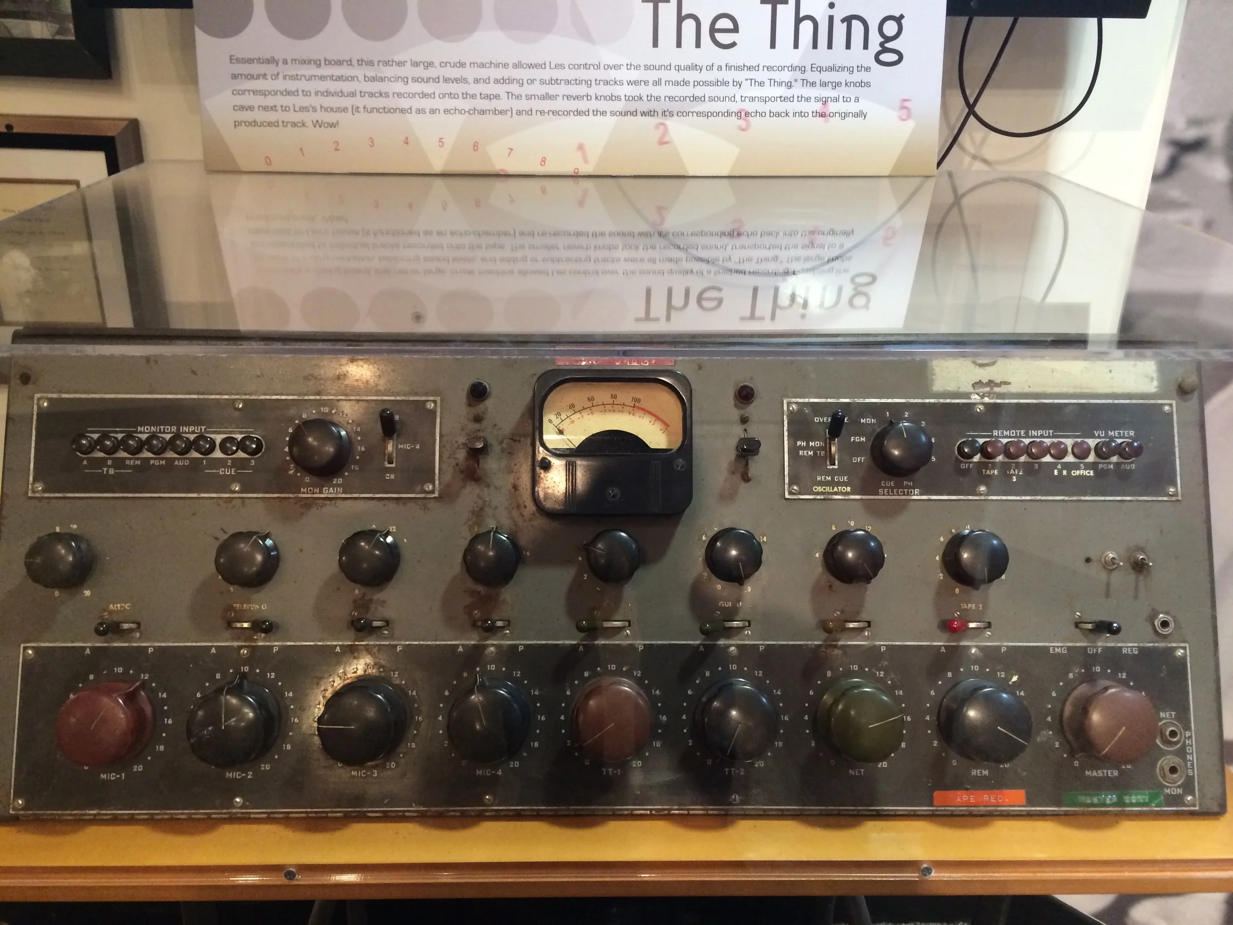One of Les Paul's mixing boards