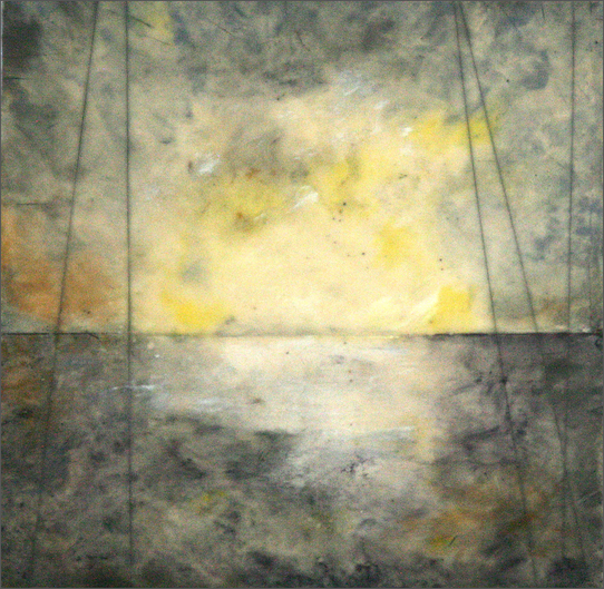 Lisa Bick, Up North , encaustic on panel, 2013.